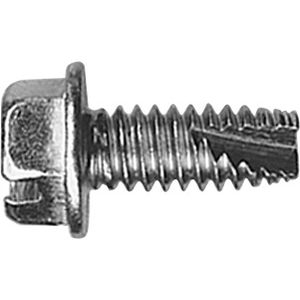 Type F Steel Thread Cutting Screw Zinc Plated Finish 2-1//4 Length 3//8-16 Thread Size Pack of 5 Hex Washer Head
