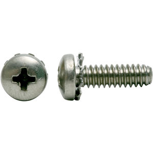 #2-56 UNC Threads 3/8 Length 18-8 Stainless Steel Machine Screw Pan Head Plain Finish Phillips Drive Fully Threaded Pack of 50 Internal-Tooth Lock Washer Meets ASME B18.13 