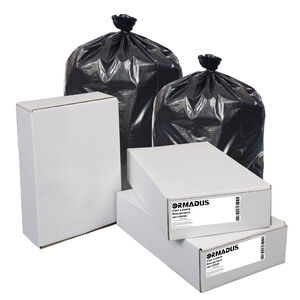 Low-Density Can Liners, 12-16 Gal, 0.90 Mil, 24 x 32, Black, 500/Carton Low-Density Can Liners, 12-16 Gal, 0.90 Mil, 24 x 32, Black, 500/Carton